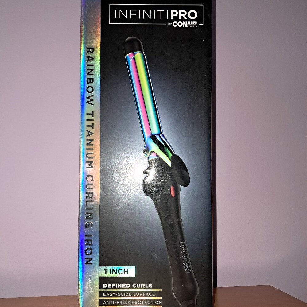 Curling Iron 1" Round Oil Slick/Rainbow Titanium
